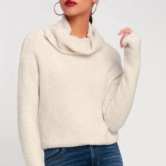 Free People Sweaters - Free People Stormy Cream Cowl Neck Sweater Top